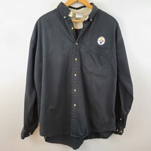 Pittsburgh Steelers Button Down Black Long Sleeve